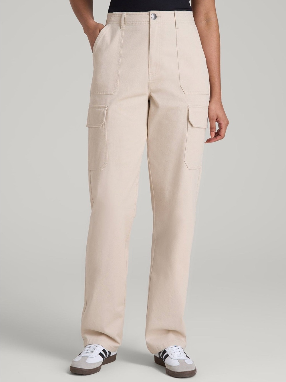 American Tall NWT Cream Cargo Utility Pants